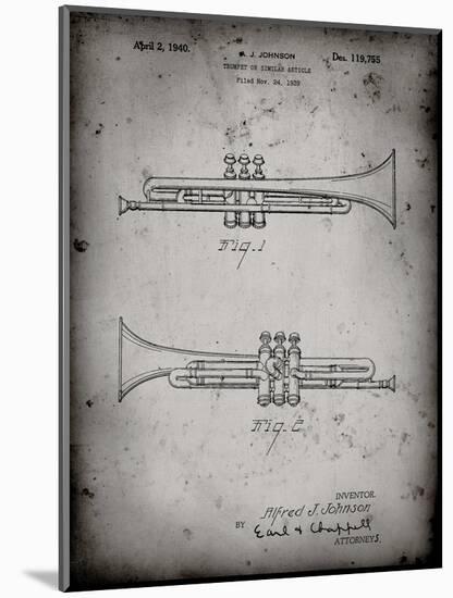 PP1140-Faded Grey York Trumpet 1939 Patent Poster-Cole Borders-Mounted Giclee Print