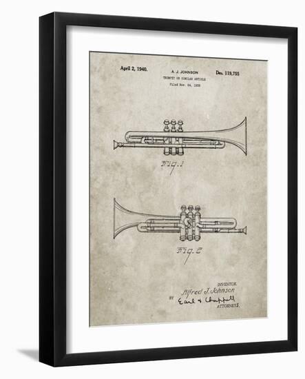PP1140-Sandstone York Trumpet 1939 Patent Poster-Cole Borders-Framed Giclee Print