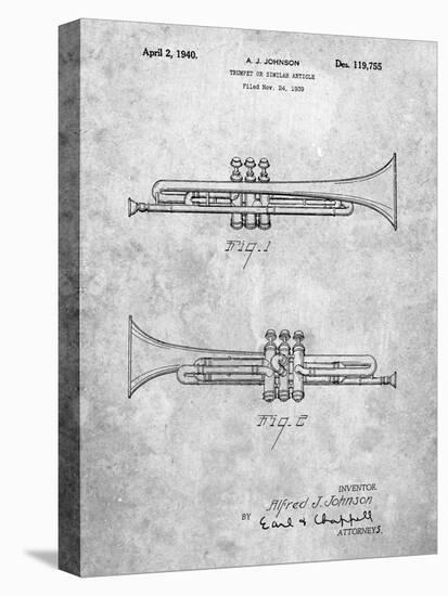 PP1140-Slate York Trumpet 1939 Patent Poster-Cole Borders-Stretched Canvas