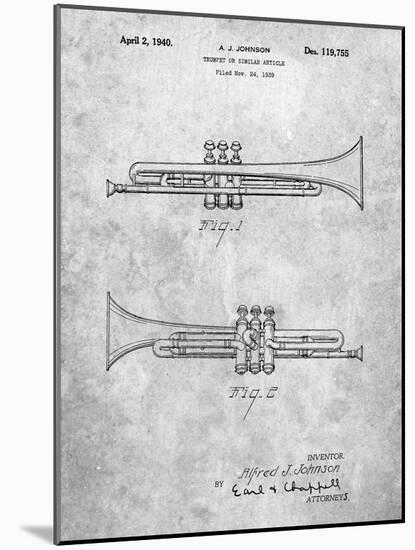 PP1140-Slate York Trumpet 1939 Patent Poster-Cole Borders-Mounted Giclee Print