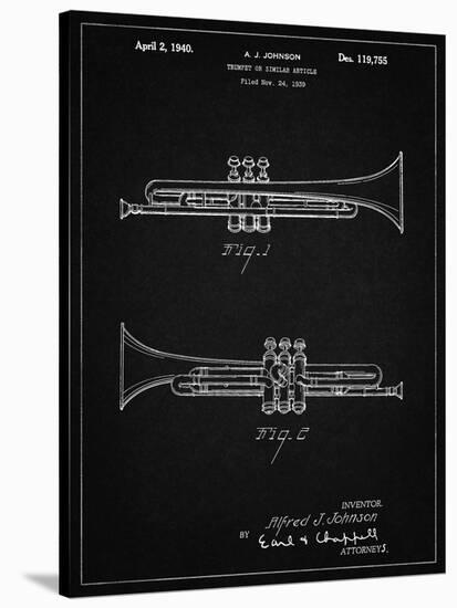 PP1140-Vintage Black York Trumpet 1939 Patent Poster-Cole Borders-Stretched Canvas