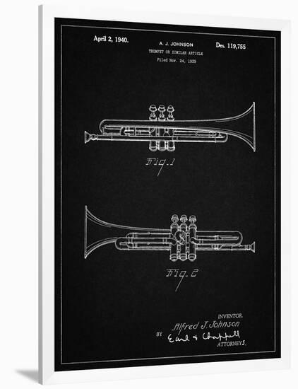 PP1140-Vintage Black York Trumpet 1939 Patent Poster-Cole Borders-Framed Giclee Print