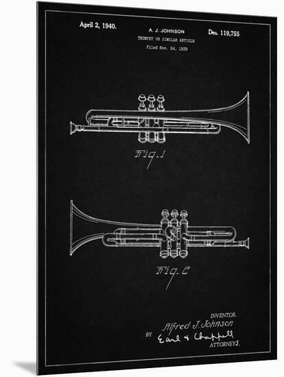 PP1140-Vintage Black York Trumpet 1939 Patent Poster-Cole Borders-Mounted Giclee Print