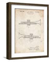 PP1140-Vintage Parchment York Trumpet 1939 Patent Poster-Cole Borders-Framed Giclee Print