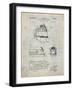 PP1141-Antique Grid Parchment Zephyr Train Patent Poster-Cole Borders-Framed Giclee Print