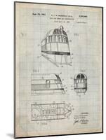 PP1141-Antique Grid Parchment Zephyr Train Patent Poster-Cole Borders-Mounted Giclee Print