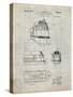 PP1141-Antique Grid Parchment Zephyr Train Patent Poster-Cole Borders-Stretched Canvas