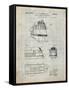 PP1141-Antique Grid Parchment Zephyr Train Patent Poster-Cole Borders-Framed Stretched Canvas
