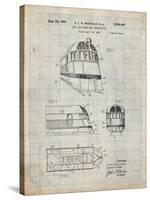 PP1141-Antique Grid Parchment Zephyr Train Patent Poster-Cole Borders-Stretched Canvas