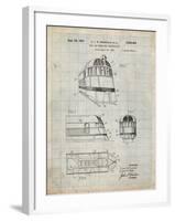 PP1141-Antique Grid Parchment Zephyr Train Patent Poster-Cole Borders-Framed Giclee Print