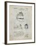 PP1141-Antique Grid Parchment Zephyr Train Patent Poster-Cole Borders-Framed Giclee Print