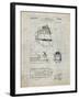 PP1141-Antique Grid Parchment Zephyr Train Patent Poster-Cole Borders-Framed Giclee Print