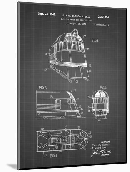 PP1141-Black Grid Zephyr Train Patent Poster-Cole Borders-Mounted Giclee Print