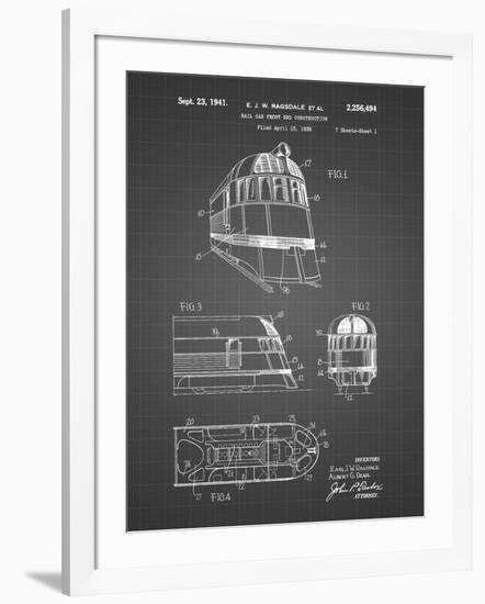 PP1141-Black Grid Zephyr Train Patent Poster-Cole Borders-Framed Giclee Print