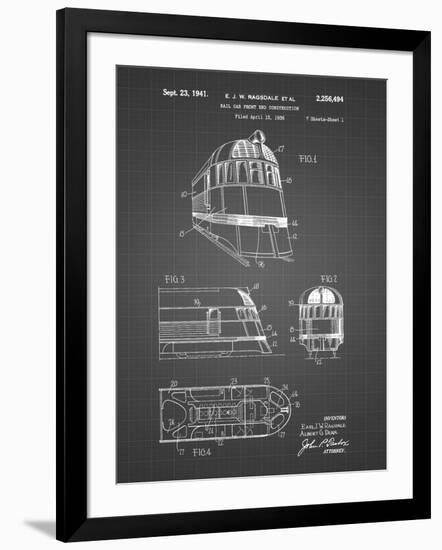 PP1141-Black Grid Zephyr Train Patent Poster-Cole Borders-Framed Giclee Print