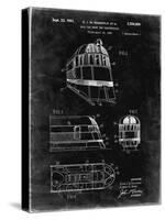 PP1141-Black Grunge Zephyr Train Patent Poster-Cole Borders-Stretched Canvas