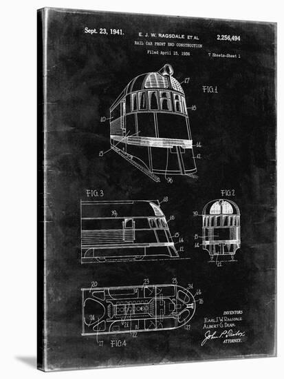 PP1141-Black Grunge Zephyr Train Patent Poster-Cole Borders-Stretched Canvas