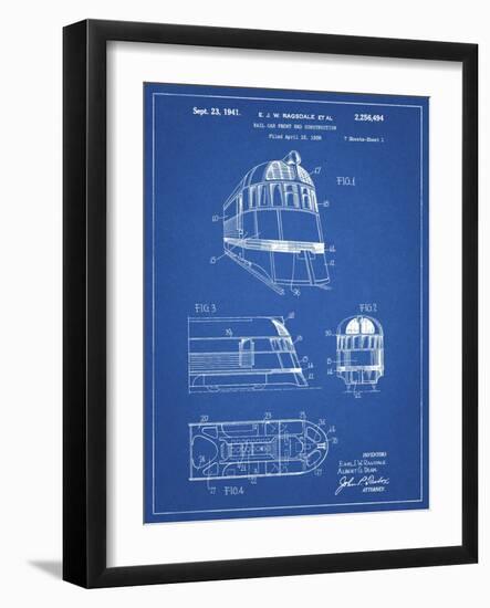 PP1141-Blueprint Zephyr Train Patent Poster-Cole Borders-Framed Giclee Print