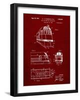 PP1141-Burgundy Zephyr Train Patent Poster-Cole Borders-Framed Giclee Print