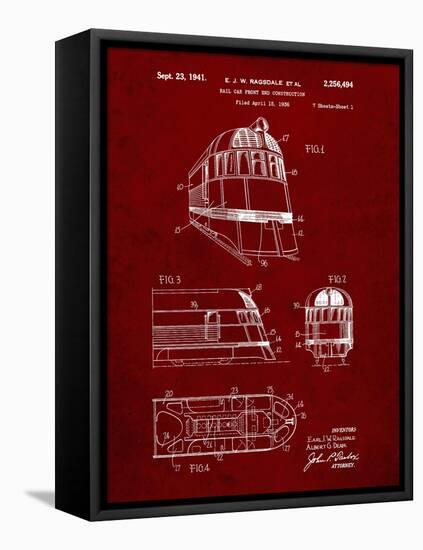 PP1141-Burgundy Zephyr Train Patent Poster-Cole Borders-Framed Stretched Canvas