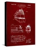PP1141-Burgundy Zephyr Train Patent Poster-Cole Borders-Stretched Canvas