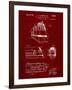 PP1141-Burgundy Zephyr Train Patent Poster-Cole Borders-Framed Giclee Print