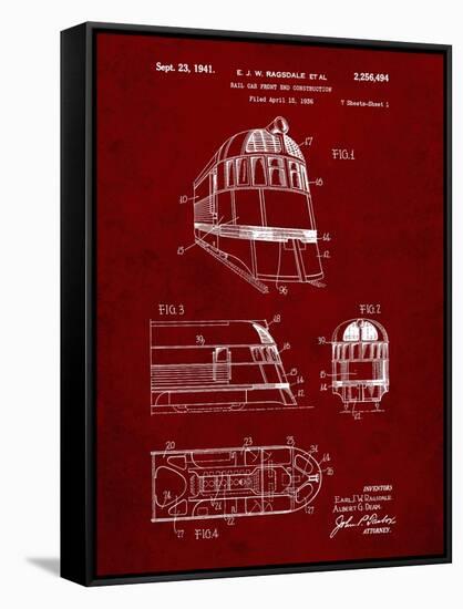 PP1141-Burgundy Zephyr Train Patent Poster-Cole Borders-Framed Stretched Canvas