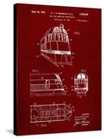 PP1141-Burgundy Zephyr Train Patent Poster-Cole Borders-Stretched Canvas