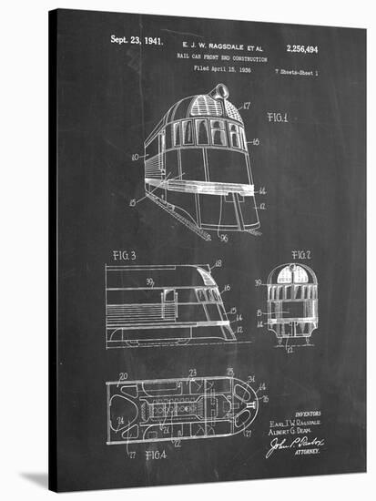 PP1141-Chalkboard Zephyr Train Patent Poster-Cole Borders-Stretched Canvas