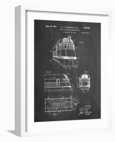 PP1141-Chalkboard Zephyr Train Patent Poster-Cole Borders-Framed Giclee Print