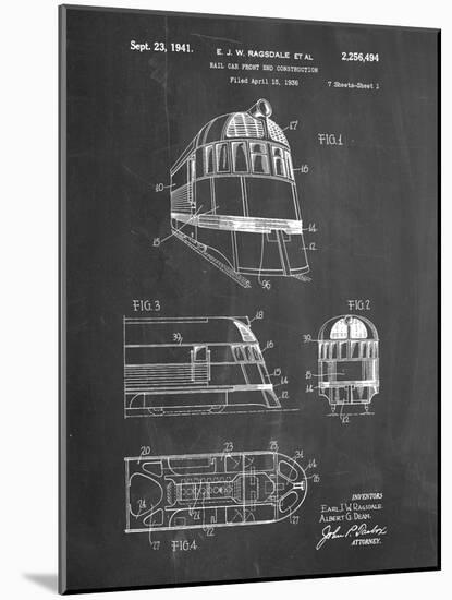 PP1141-Chalkboard Zephyr Train Patent Poster-Cole Borders-Mounted Giclee Print