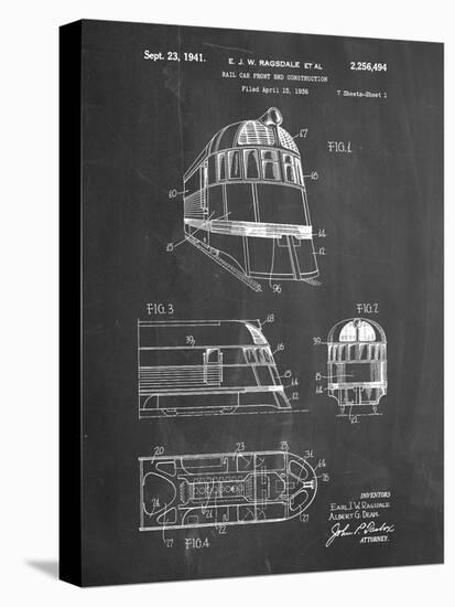 PP1141-Chalkboard Zephyr Train Patent Poster-Cole Borders-Stretched Canvas