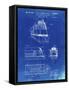 PP1141-Faded Blueprint Zephyr Train Patent Poster-Cole Borders-Framed Stretched Canvas