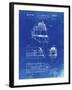 PP1141-Faded Blueprint Zephyr Train Patent Poster-Cole Borders-Framed Giclee Print