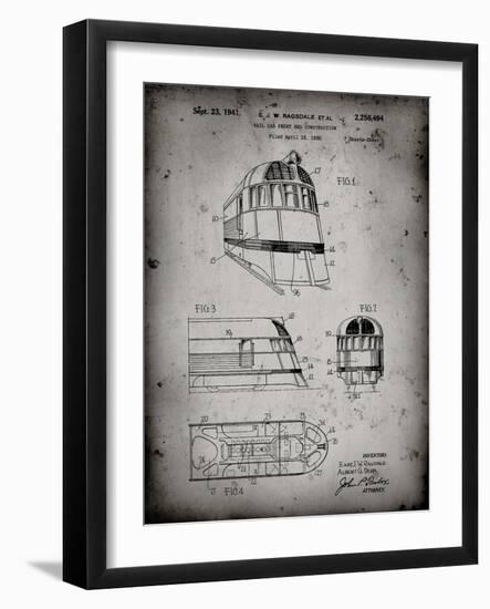 PP1141-Faded Grey Zephyr Train Patent Poster-Cole Borders-Framed Giclee Print