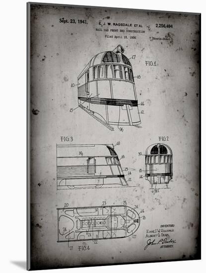 PP1141-Faded Grey Zephyr Train Patent Poster-Cole Borders-Mounted Giclee Print