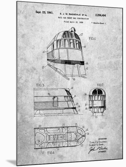 PP1141-Slate Zephyr Train Patent Poster-Cole Borders-Mounted Giclee Print