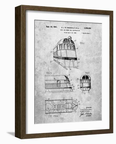 PP1141-Slate Zephyr Train Patent Poster-Cole Borders-Framed Giclee Print