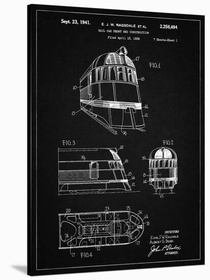 PP1141-Vintage Black Zephyr Train Patent Poster-Cole Borders-Stretched Canvas