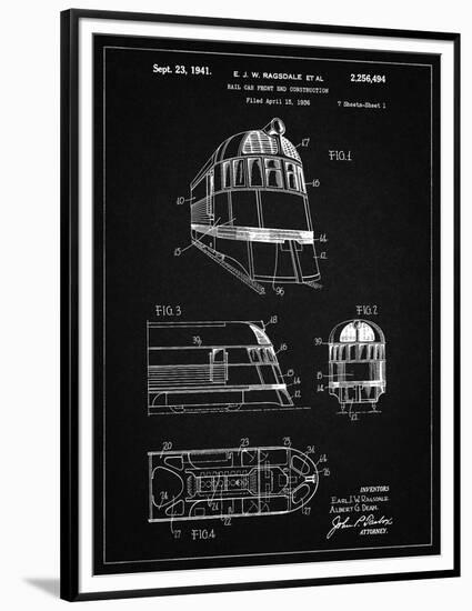 PP1141-Vintage Black Zephyr Train Patent Poster-Cole Borders-Framed Premium Giclee Print
