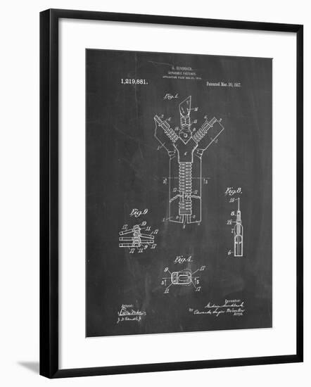 PP1143-Chalkboard Zipper 1917 Patent Poster-Cole Borders-Framed Giclee Print