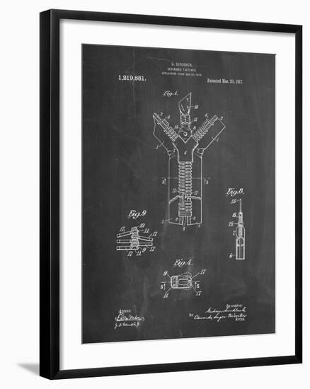 PP1143-Chalkboard Zipper 1917 Patent Poster-Cole Borders-Framed Giclee Print