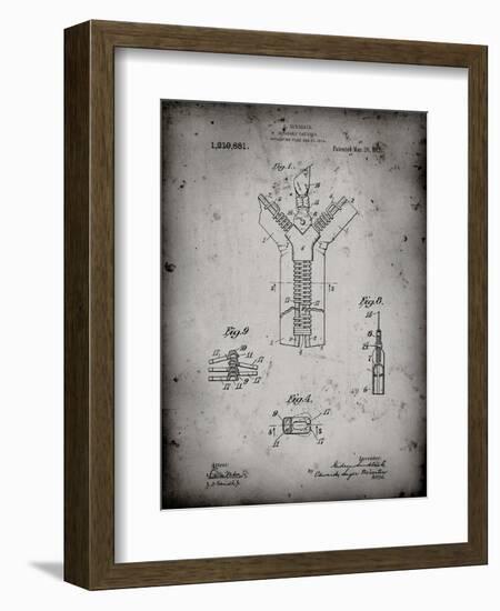 PP1143-Faded Grey Zipper 1917 Patent Poster-Cole Borders-Framed Giclee Print