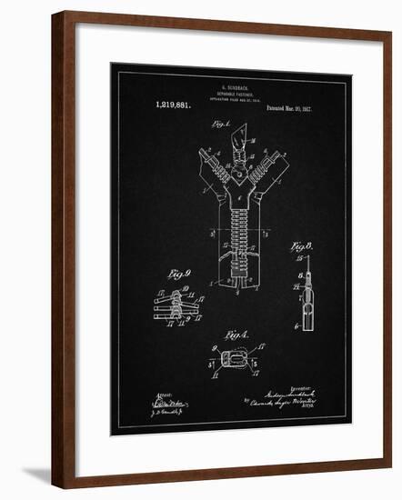 PP1143-Vintage Black Zipper 1917 Patent Poster-Cole Borders-Framed Giclee Print