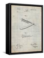 PP1178-Antique Grid Parchment Straight Razor Patent Poster-Cole Borders-Framed Stretched Canvas