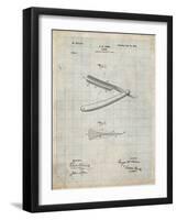 PP1178-Antique Grid Parchment Straight Razor Patent Poster-Cole Borders-Framed Giclee Print