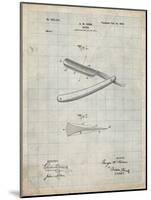 PP1178-Antique Grid Parchment Straight Razor Patent Poster-Cole Borders-Mounted Giclee Print