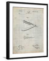 PP1178-Antique Grid Parchment Straight Razor Patent Poster-Cole Borders-Framed Giclee Print