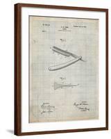 PP1178-Antique Grid Parchment Straight Razor Patent Poster-Cole Borders-Framed Giclee Print