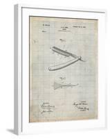 PP1178-Antique Grid Parchment Straight Razor Patent Poster-Cole Borders-Framed Giclee Print